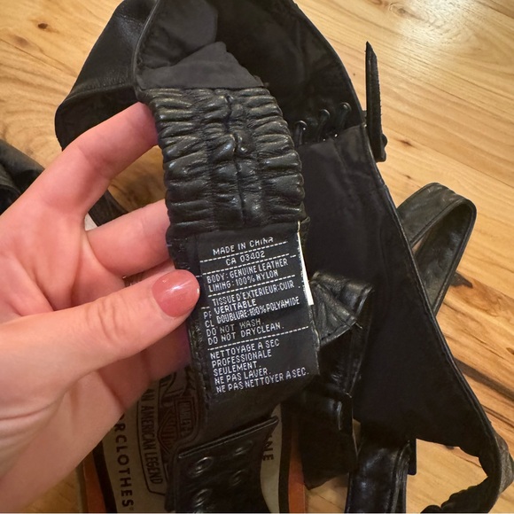 NWT Harley Davidson 100% Leather Corset Bra Top and Shorts Motor Clothes Set - Picture 7 of 16